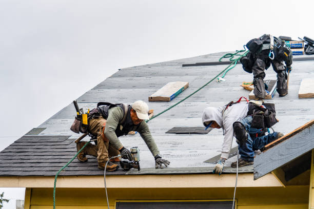 Professional Gutter Installation technician working in Eola, IL